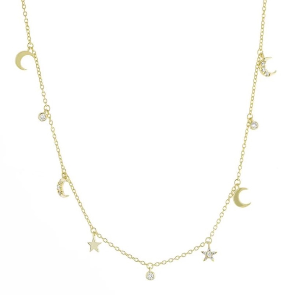 Moon star necklace (UNWORN) TARNISH FREE